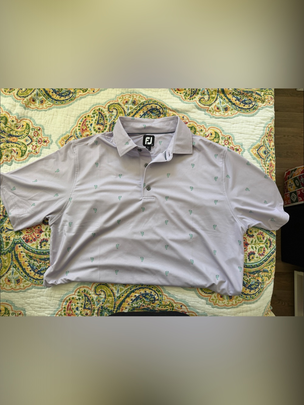 FootJoy Men’s Light Lavender Polo with Mint Embroidered Accents